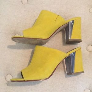 Nine West yellow mules